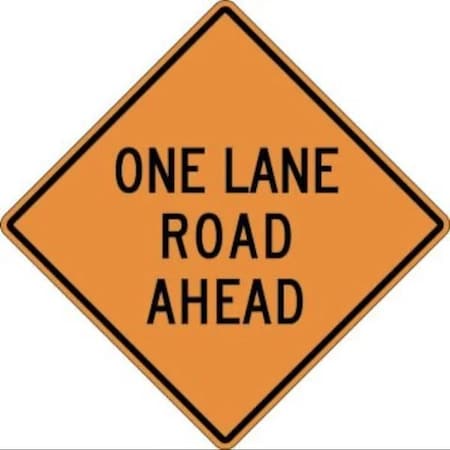 Accuform RIGID CONSTRUCT ION SIGN ONE LANE ROAD FRK396DP